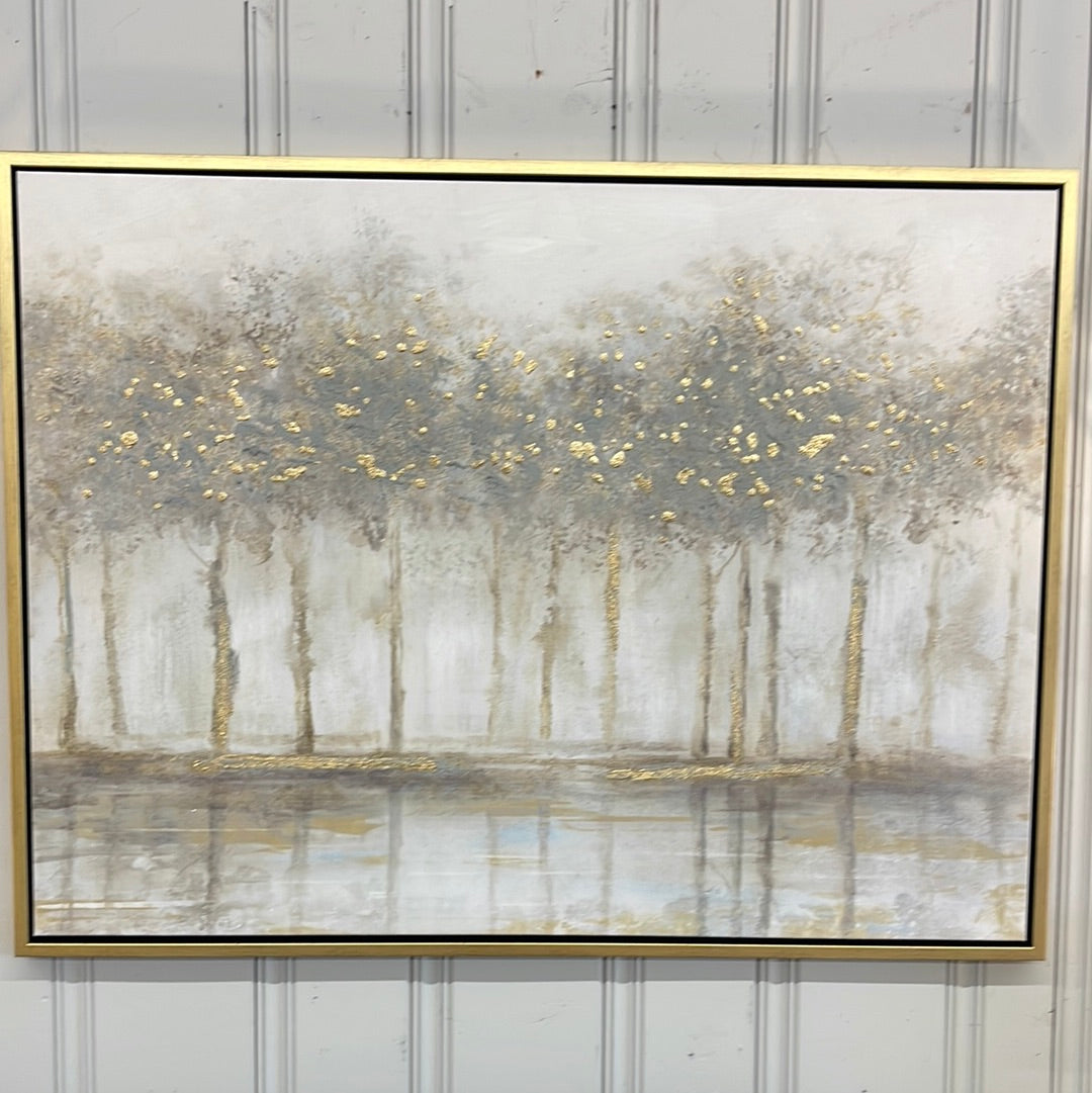 GOLD FRAME GOLD TREES WITH GREEN