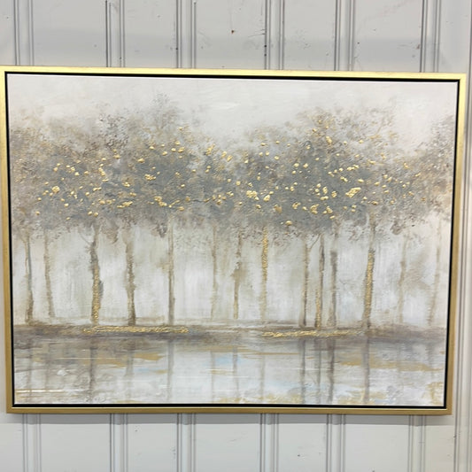 GOLD FRAME GOLD TREES WITH GREEN