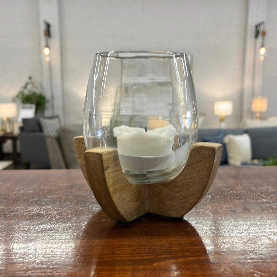 A2C00200SC SMALL CANDLE VOTIVE WITH WOODEN STAND