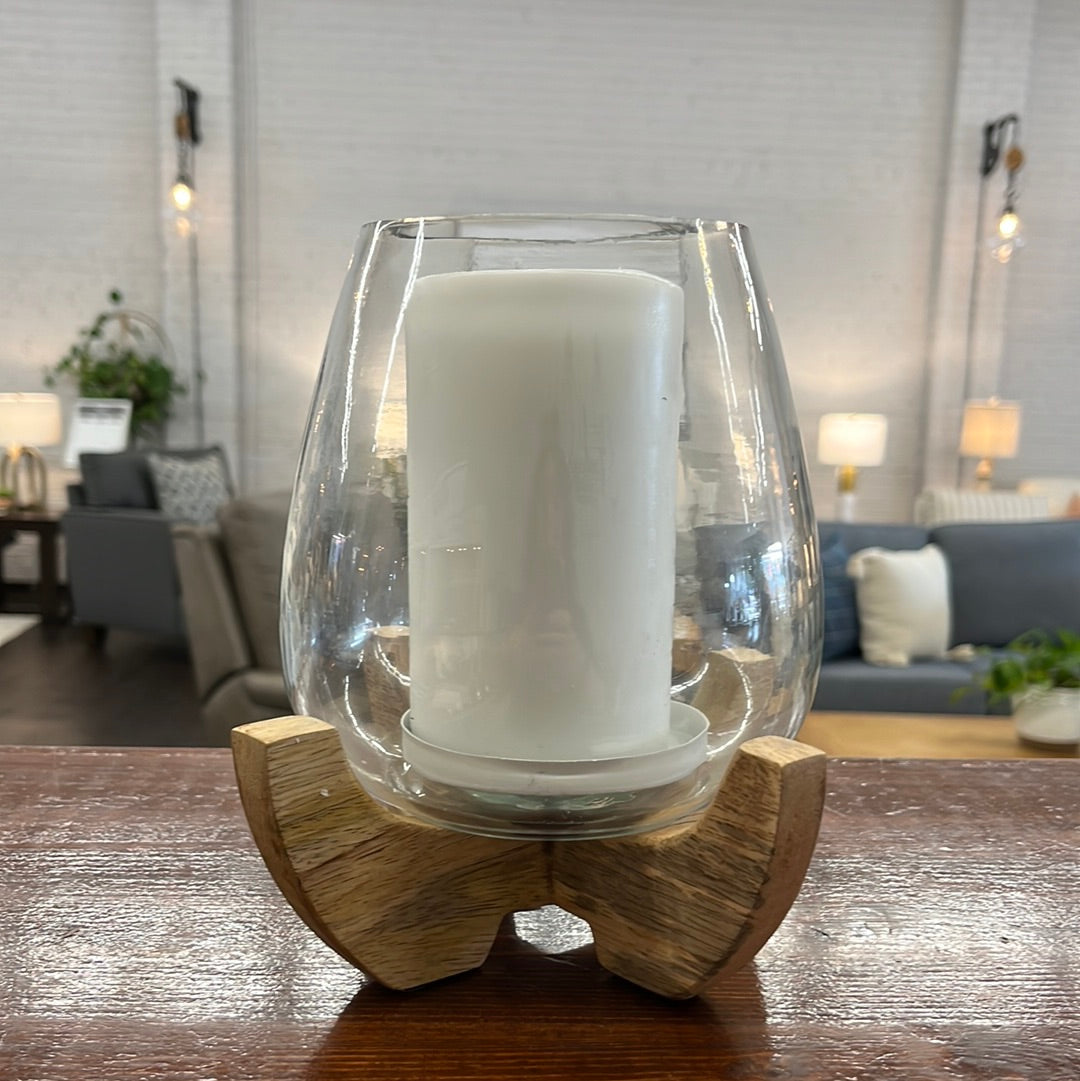 A2C00200LC LARGE CANDLE VOTIVES WITH WOODEN STAND