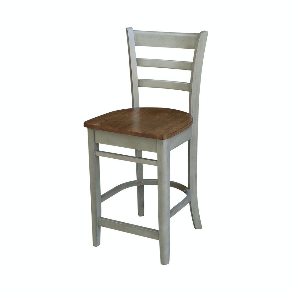 S41-6172 EMILY STOOL 24" HICKORY/STONE